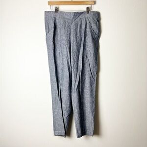 CASSMODE NEW YORK • Women’s Heather Blue Linen Blend Lagenlook Tapered Leg Pants